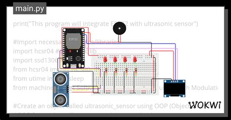 Ultrasonic Sensor Wokwi Esp32 Stm32 Arduino Simulator