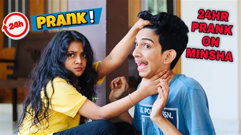 24 Hour Prank On Minsha🤣🤣 Full Fun🤣🔥 Youtube