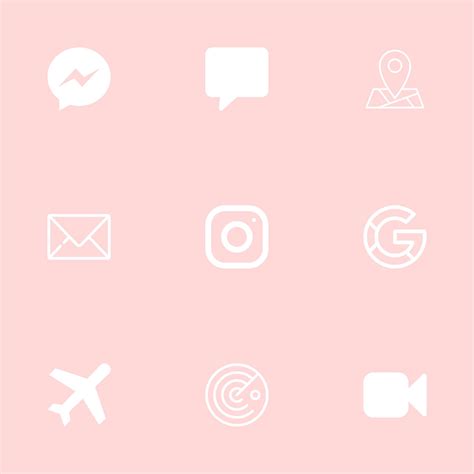 Drawing & Illustration social media icons 37 Light Pink App Icons DIGITAL FILE clean and simple ...