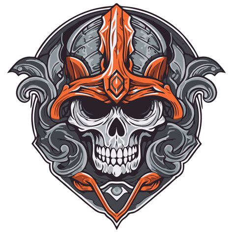 Gothic Viking Skull With Horned Helmet Png