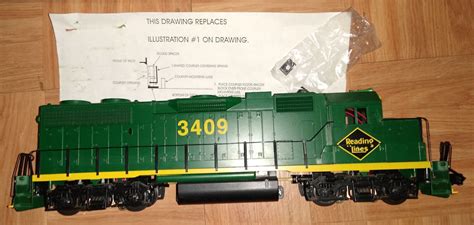 Weaver Gp38 2 7560 Diesel Loco Reading 3409 Ultra Line O Gauge 3 Rail