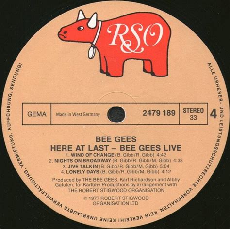 Bee Gees Here At Last Live Vinyl