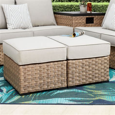 Better Homes Gardens River Oaks All Weather Wicker Outdoor Ottomans