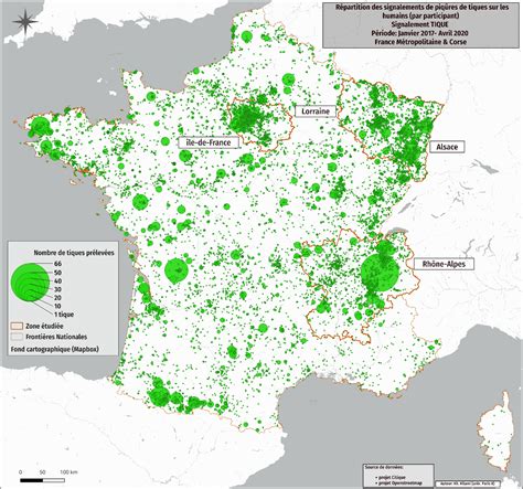 Explorer la répartition spatiotemporelle des piqûres de tiques sur les