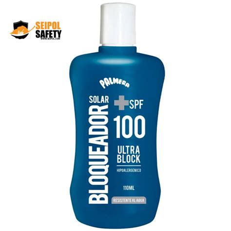 Bloqueador Solar Spf 100 Frasco 110ml Palmera Sun Seipol Safety