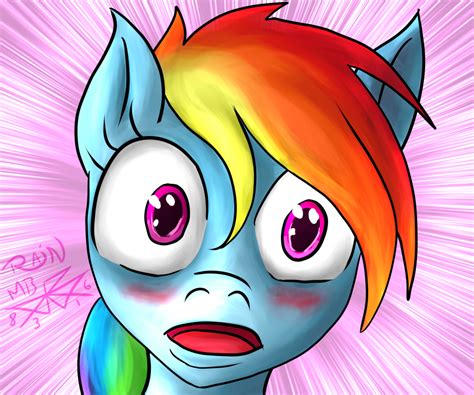 Safe Artist Rain Hatchett Rainbow Dash Blushing Female