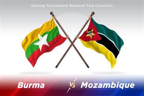 Burma Versus Mozambique Two Flags