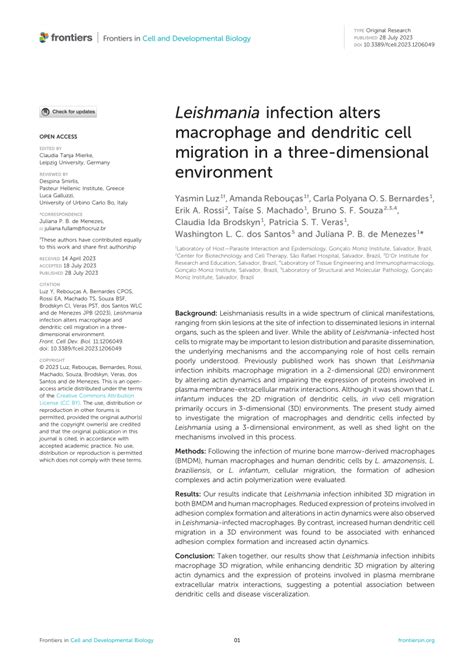 Pdf Leishmania Infection Alters Macrophage And Dendritic Cell