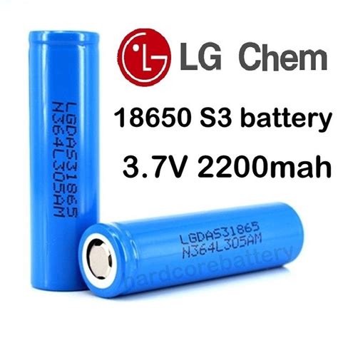 LG 18650 S3 3.7V high capacity rechargeable Li ion battery 2200mAh ...