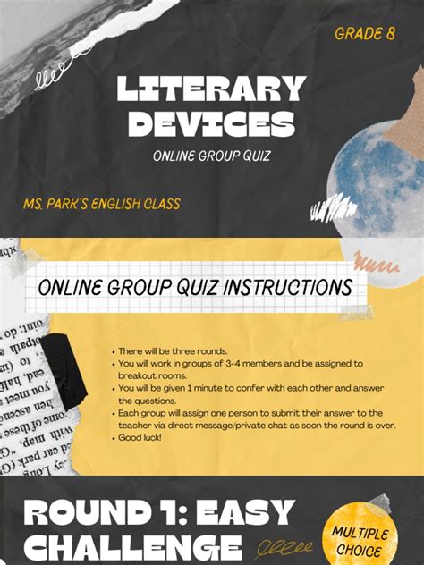 Yellow And Gray Collage English Quiz Presentation Pdf Metaphor