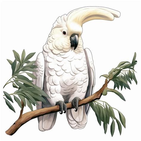 Premium AI Image There Is A White Bird Sitting On A Branch Of A Tree