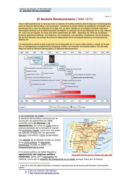 El Sexenio Revolucionario 1868 1874 Pdf