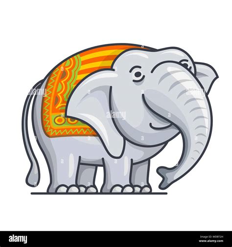 Ilustraci N Vectorial De Dibujos Animados Lindo Elefante Cerca En Fondo