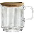 Amazon Lysenn Clear Glass Coffee Mug With Lid Premium Classical