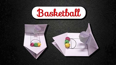 Easy Origami Mini Toy Basketball Moving Paper Toys Pop It Origami Basketball Hoop Paper Toy