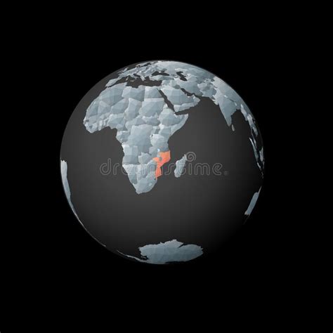 Low Poly Globe Centered To Mozambique Stock Vector Illustration Of