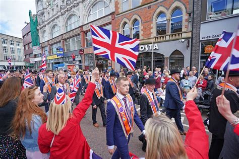 Tens Of Thousands Of Orange Order Members Parade In Belfast To Mark Ni