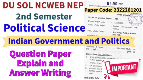 Du Sol Nd Semester Nep Political Science Indian Government And