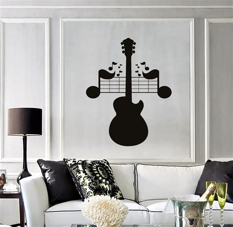 Wall Decal Sheet Music Guitar Musical Instrument Vinyl Stickers Unique