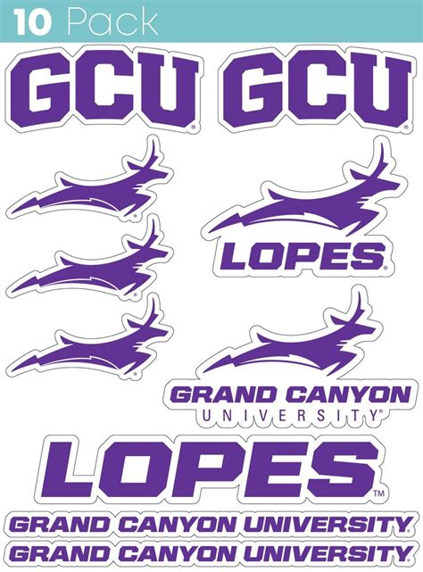 Grand Canyon University Lopes 10 Pack Collegiate Vinyl Decal Sticker Etsy