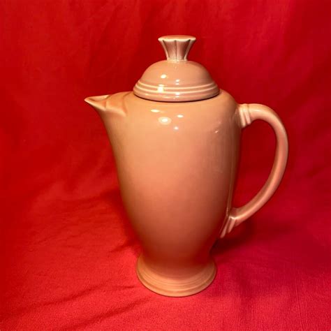 Vintage Fiestaware Rose Pink Covered Coffee Server Pot With Lid Fiesta Ebay