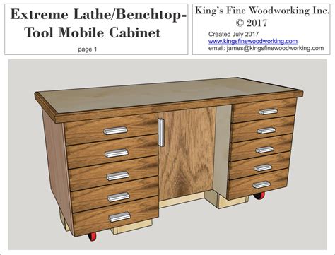 Extreme Lathebenchtop Tool Mobile Cabinet Plans Kings Fine Woodworking Inc