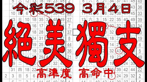 【539財神爺】3月4日 上期中17 今彩539 絕美獨支 Youtube