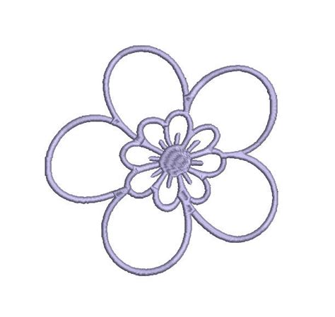 Digital Download Machine Embroidery Flower Outline Design 12 Etsy