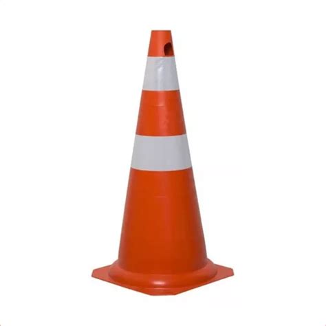 Cone De Segurança 50cm Laranja E Branco Flexível Plastcor