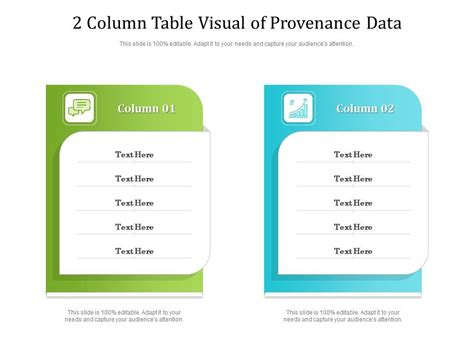 2 Column Table Visual Of Provenance Data Infographic Template Presentation Graphics