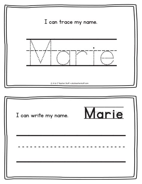 Marie Name Printables For Handwriting Practice A To Z Teacher Stuff