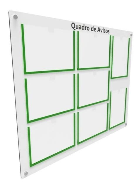 Quadro De Aviso Em Mdf 8 Display A4 Acrílico Frete Gratis