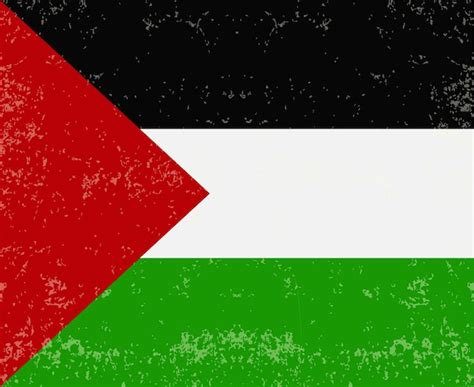 Bandeira do vetor da palestina com textura vintage antiga | Vetor Premium