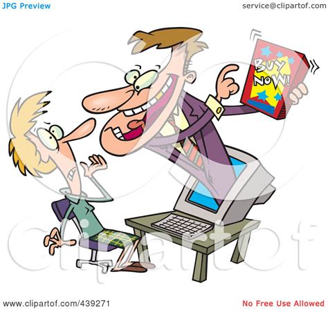 Royalty Free Rf Clip Art Illustration Of A Cartoon Salesman Popping