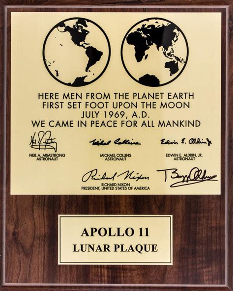 Lot BUZZ ALDRIN SIGNED APOLLO 11 MOON PLAQUE Current Bid 80 00