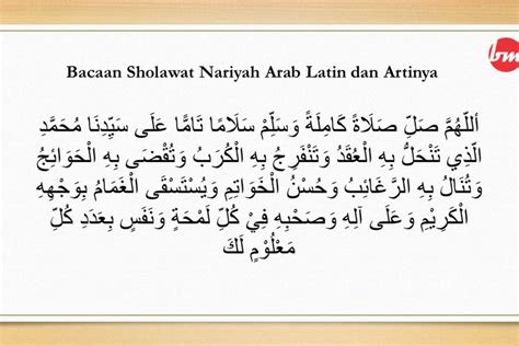 Lirik Sholawat Nariyah Lengkap Dengan Teks Arab Latin Dan Terjemahan