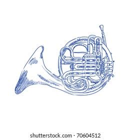 542 French horn sketch Images, Stock Photos & Vectors | Shutterstock