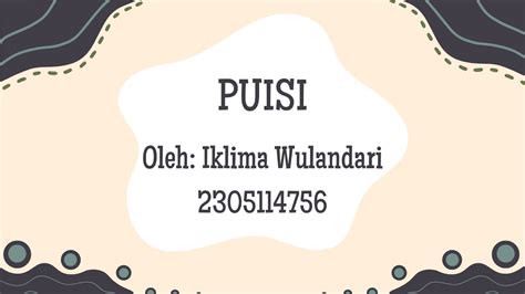 UAS LITERASI DIGITAL PUISI IKLIMA WULANDARI 2305114756 YouTube