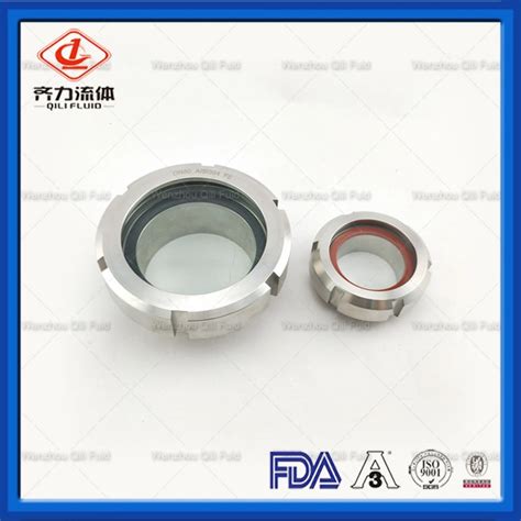 Sanitary Food Grade Forged Din Sms Rjt Sight Glass Union In Pipe