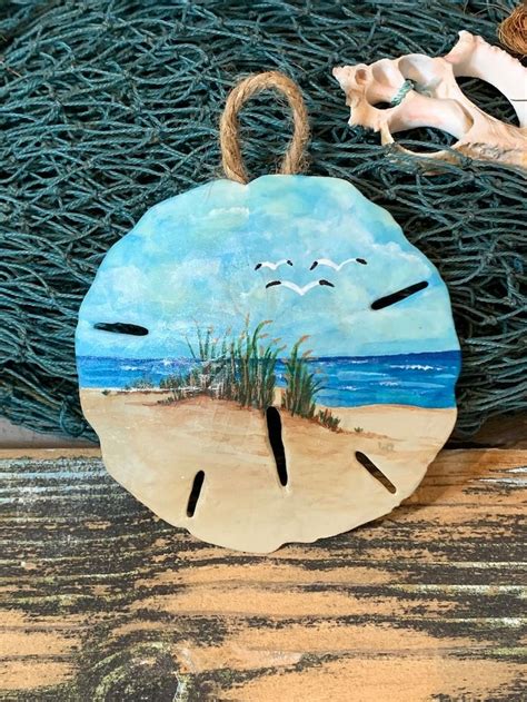 Sand Dollar Ornament Hand Painted Sand Dollar Coastal Christmas