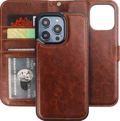 Bocasal Detachable Wallet Case For Iphone 14 Pro Max Rfid Blocking Card