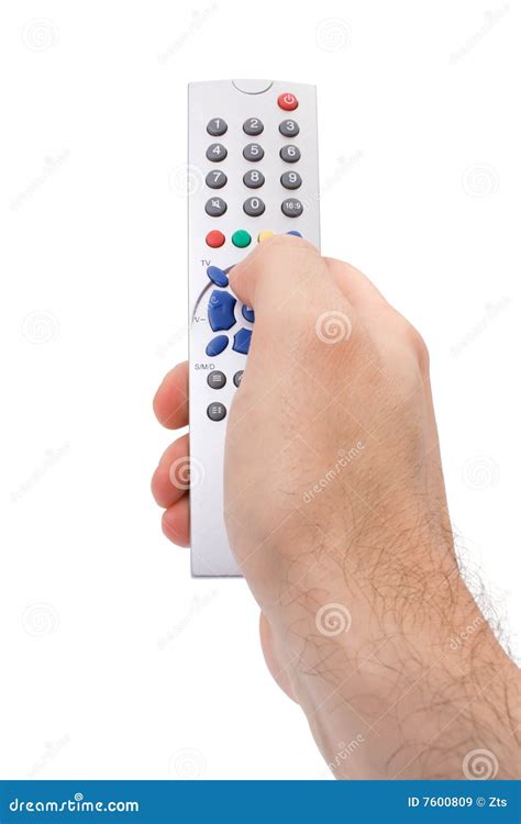 Hand Holding A TV Remote Control Stock Image Image Of Entertainment