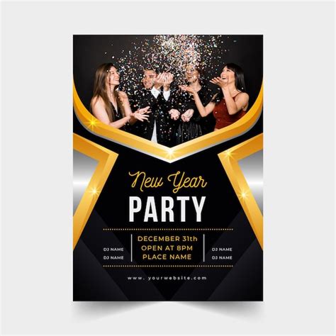 Premium Vector New Year Party Poster Template