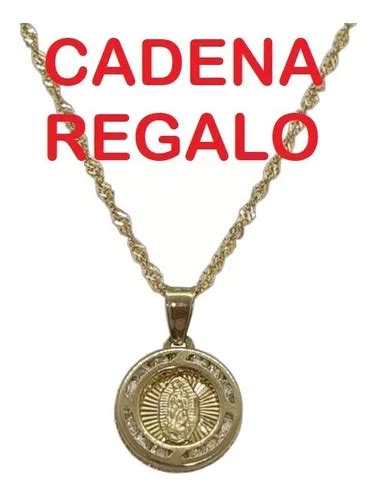 Medalla De La Virgen De Guadalupe Oro 10k Bautizo Cadena Reg 899 En