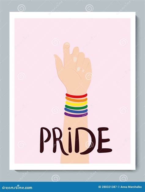 White Hand With Rainbow Gender Lgbt Synbol Stock Vector Illustration