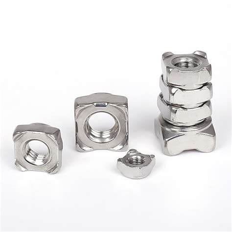 DIN928 M8 1 25 Square Weld Nuts 4 Projections Stainless Steel DIN928