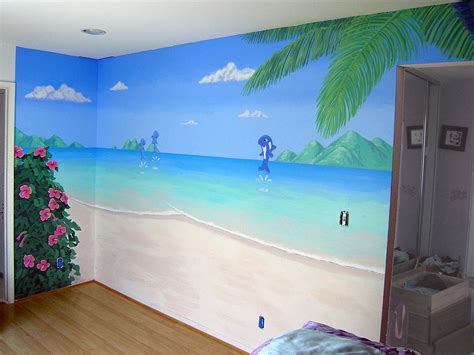 Tropical Landscape Beach Mural Painting by Tim Cornelius | Pixels