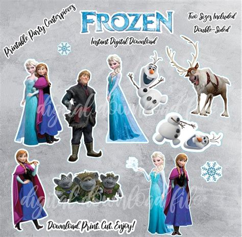 Frozen Digital Centerpieces Printable Frozen Cake Topper Instant