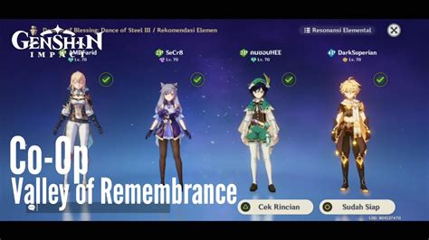 Valley Of Remembrance Co Op Mode Genshin Impact Indonesia Youtube