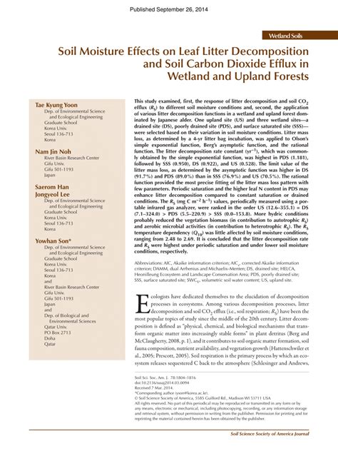 (PDF) Soil Moisture Effects on Leaf Litter Decomposition and Soil Carbon Dioxide Efflux in ...